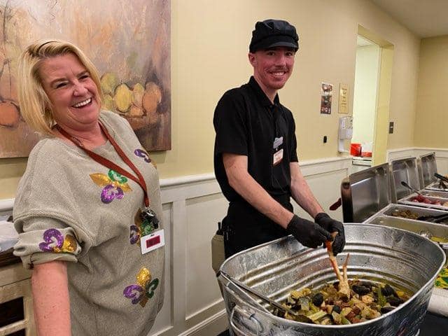 Kingsbury team members and residents celebrating